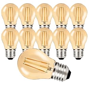 MZYOYO 10 stuks E27 G45 LED 2W Vintage Amber gloeilampen, E27 vintage gloeilampen, gloeidraad lamp 2700K warm wit…