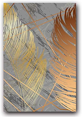 Pauorme Impression sur Toile Toile Art décoration Murale marbre Feuille d'or Art Plante Abstraite Salon décoration Photos décoration Nordique 40x60 cm sans Cadre Cover