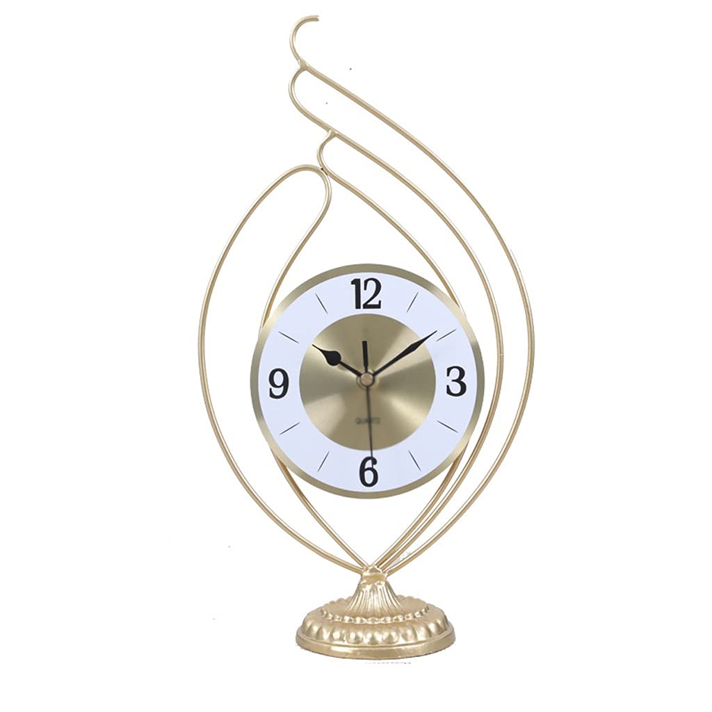 Reloj de escritorio sala de estar creativo de metal dorado forjado
