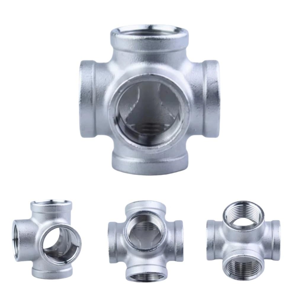 1PC 1-1/2" BSPT Femmina 3 Vie Angolo Croce Raccordo for Tubo in Acciaio Inox 304 Acqua Gas
