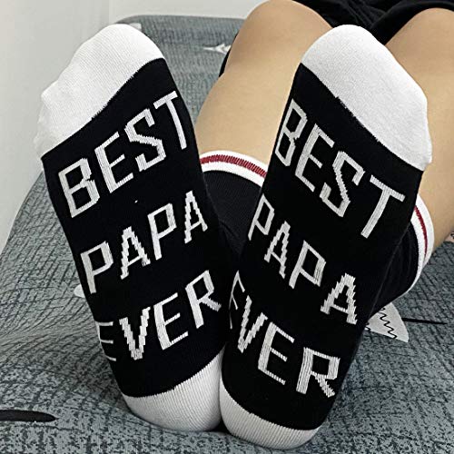 JXGZSO Father's Day Gift Best Papa Ever Set Of Two Socks Gift for Papa Dad's Birthday Present for Step Dad4