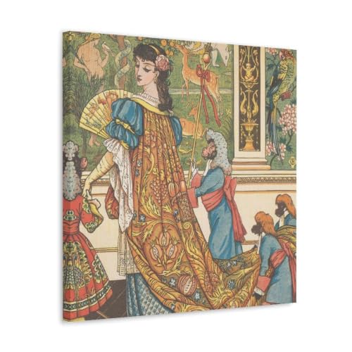 Impression murale Walter Crane 1896 La Belle et la Bête 70x70 cm préraphéolite