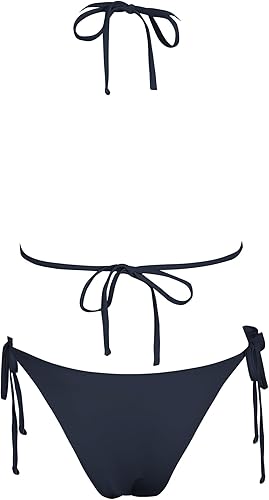 Miniatura 7 de ZAFUL Conjunto de bikini rosa 3D para mujer, dos piezas, con lazo en la espalda, halter atrevido traje de baño