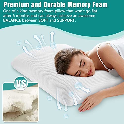 Findigit Orthopädisches Nackenstützkissen, Schneller Rückpral Memory Foam Kopfkissen, Ergonomisches Nackenkissen für Seiten- und Rückenschläfer, Seifenmodell Kissen 63x40x13cm (Version B) - Image 5