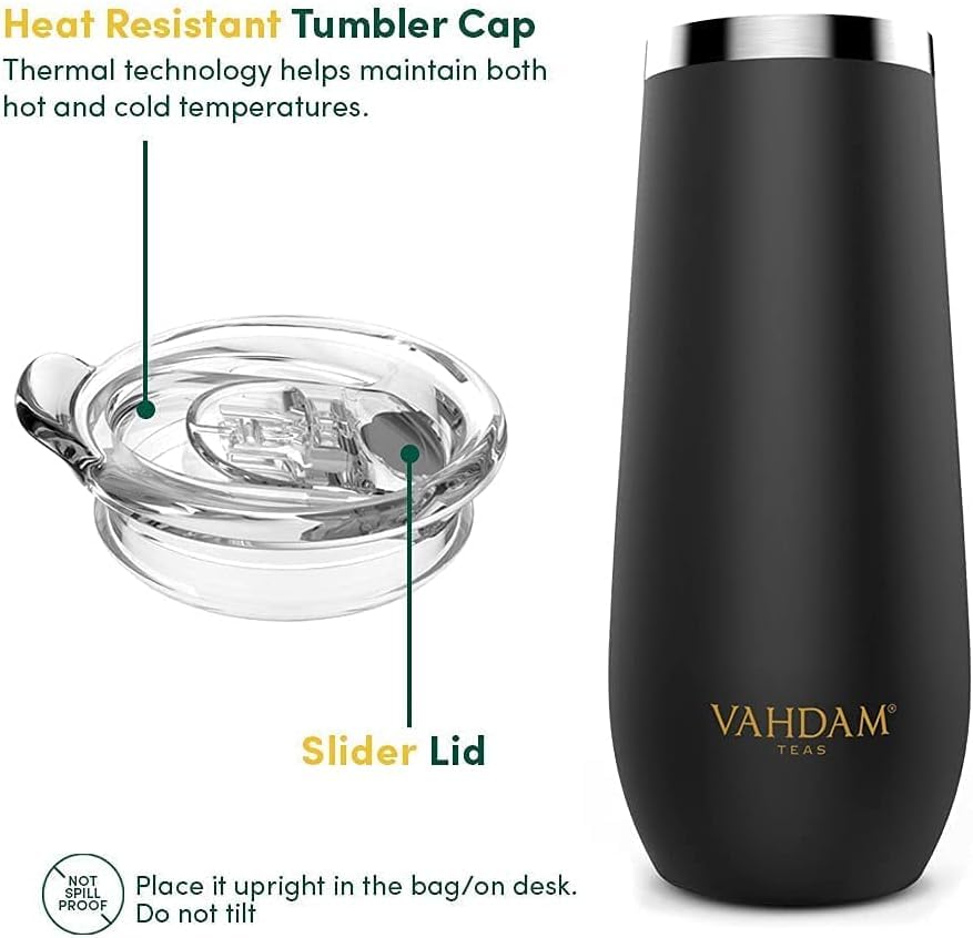 Image of Stainless Steel Tumbler 270ml - Black | Vacuum Insulated, Double Wall, Sweat-Proof Sipper with Lid for Hot and Cold Drinks | Coffee Mug