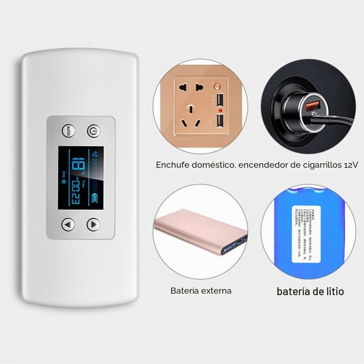 TAHALI Caja enfriadora de insulina portátil para medicamentos Mini Nevera eléctrica Inteligente Mini Nevera Bolsa termostato USB Adecuado para Viajes/interferón,2Battery