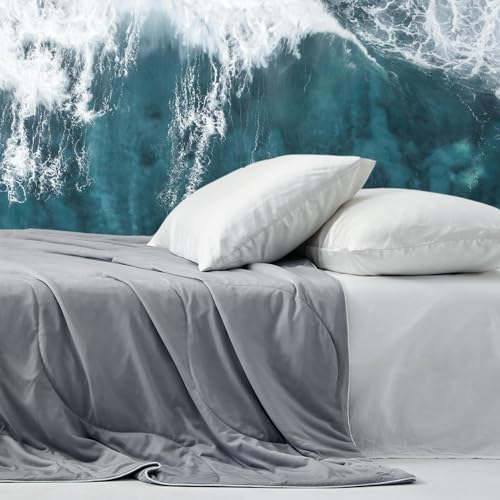 DOWNCOOL Cooling Comforter Twin Size, Grey Cooling Blanket for Hot Sleeper - image 8