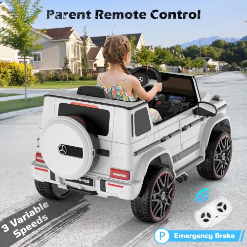 Image of ANPABO 12V 7AH Licensed Mercedes-Benz G63 Electric Car for Kids,Ivory White