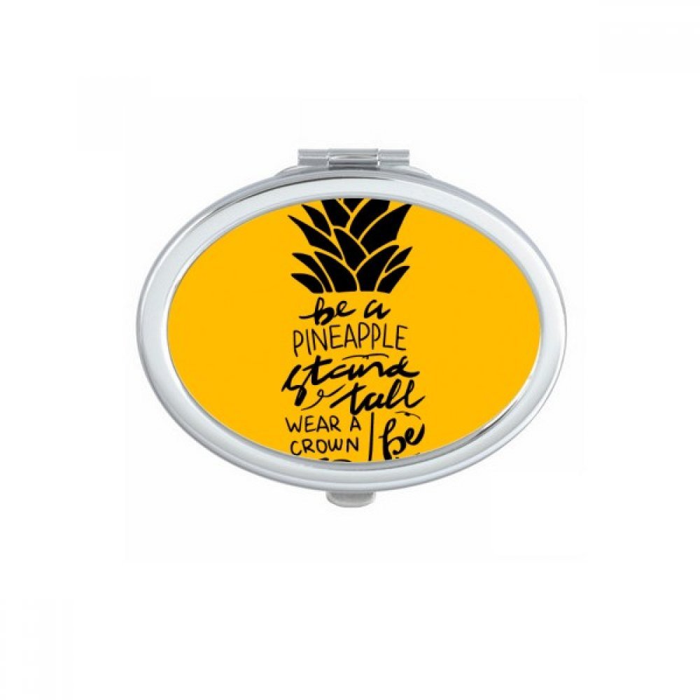 Miroir de poche jaune ananas compact pour retouches en voyage
