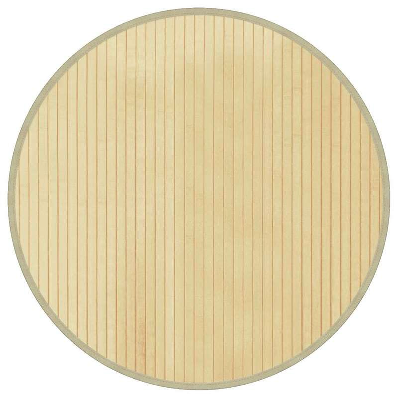 Eleganz Tapis rond en bambou et polypropylène - Couleur naturelle 60 cm - Léger et facile d'entretien pour le salon, la chambre à coucher - Respectueux de...