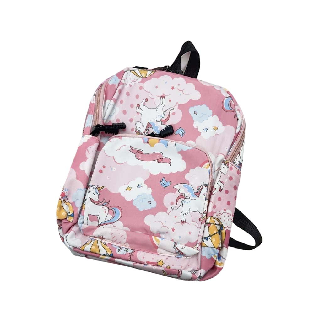 Children's Bag Unicorn Cartoon Backpack Nylon Kids Chest Multi-Purpose Baby Messenger Shoulder Bag for 2-4 Years Kids (Printed-Pink)-image-1