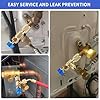 2Pcs Refrigerant Charging Valve Set, 1/4" & 5/16" Safety Adapter Flow Control Ball Valve, Brass Low Loss HVAC Fittings for R12 R22 R410 Air Conditioner Manifold Maintenance Tools #5