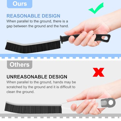 Image of 8 Pack Hard Bristle Crevice Cleaning Brush, Gap Cleaner, Toilet Brush, Grout Cleaner, Kitchen, Bathroom, Car Windshield, Black