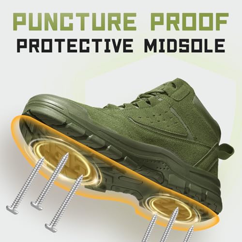 Image of Furuian Steel Toe Boots for Men Women Lightweight Work Boots Pioneer Series | ASTM Certificated Safety Shoes, Width Option, Non Slip Rubber Sole, Comfortable Work Shoes for Construction, Warehouse, Yard