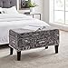 Linon Stephanie Script Linen Ottoman, 32