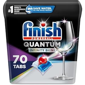 FINISH Quantum Infinity Shine, Dishwasher Pods, Dishwasher Detergent Liquid, Dishwasher Soap, Advanced Clean & Shine, 70ct Dishwasher Tablets