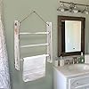 Ladder Hand Towel Rack for Bathroom, Blanket Ladders for The Living Room Hanging Blanket Ladder Rustic Decorative Ladder for Blankets Whitewashed Towel Ladder