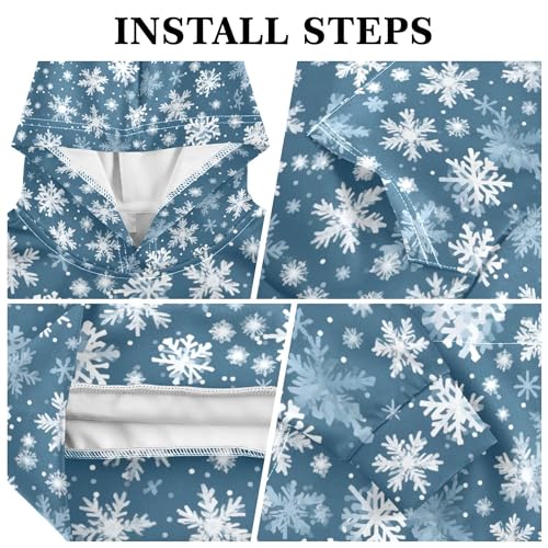 Kids Hoodies Sweaters Christmas Xmas Snowflake Hooded Sweatshirts with Big Pockets for Boys Girls B04003893