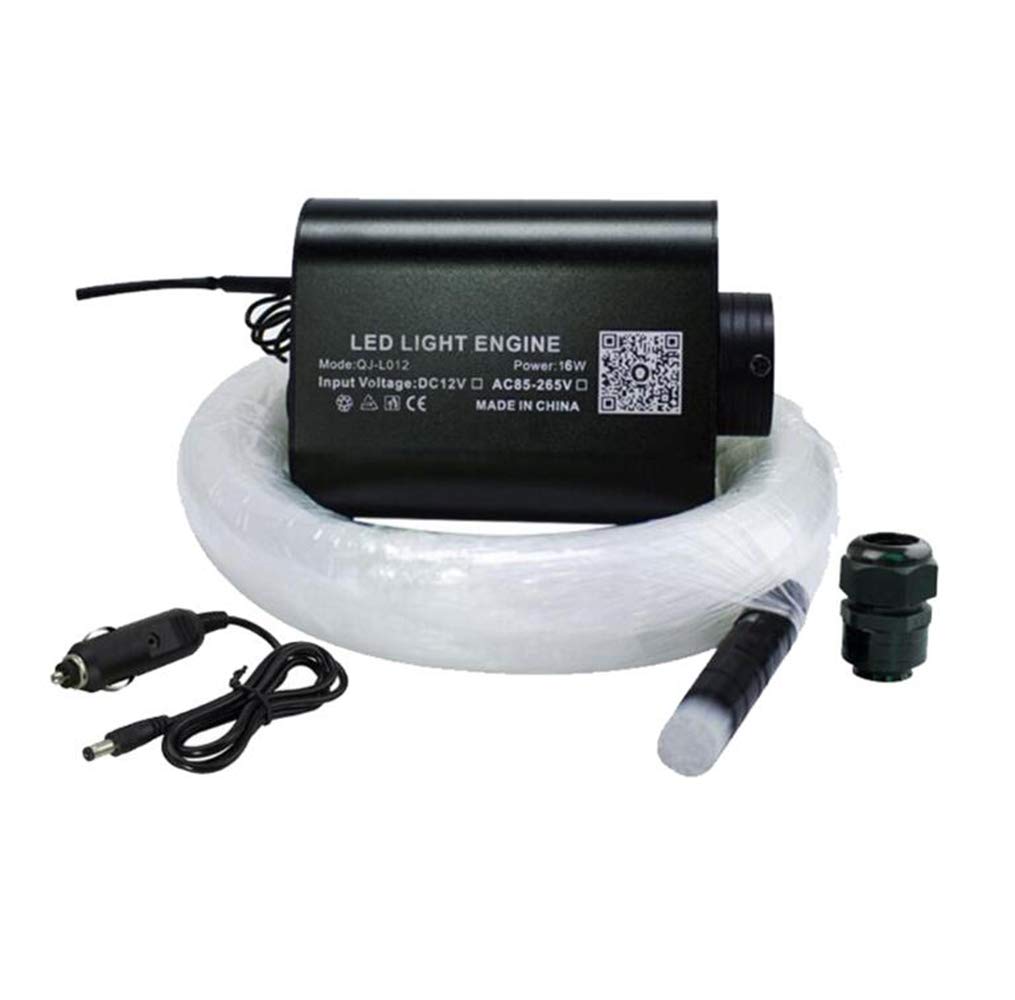Kit Bluetooth 16W RGBW de Fibra óptica de la Cortina de luz App/Remoto Punto de inflamación Cascada de iluminación sensorial de los niños Decoración casera Ligera,150pcs 0.75mm 2m