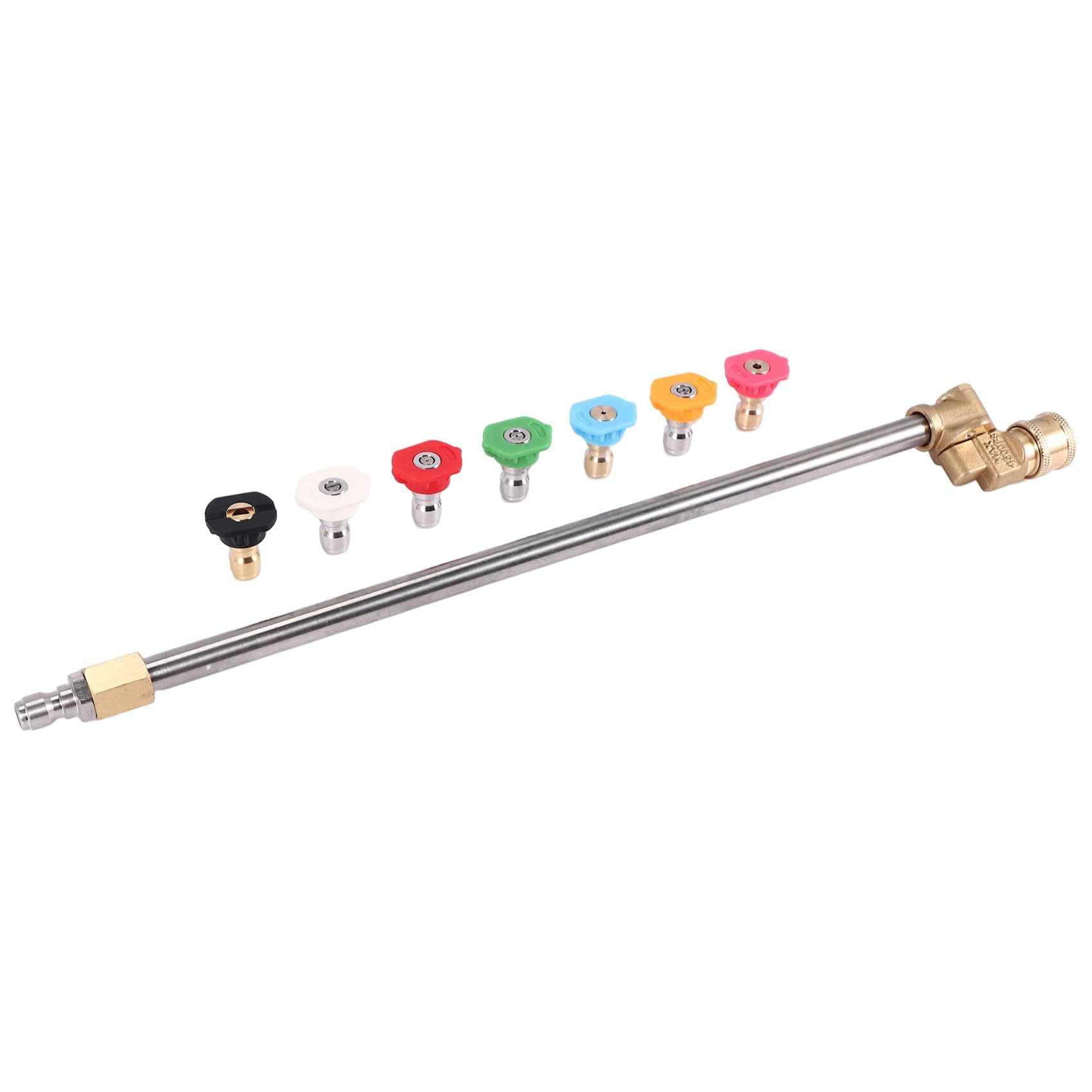 Zicojia Cleaner Attachment, Pressure Washer Extension Wand with Pivoting Coupler,7 Nozzle Tips,1/4 Inch Quick Connect,17 Inch