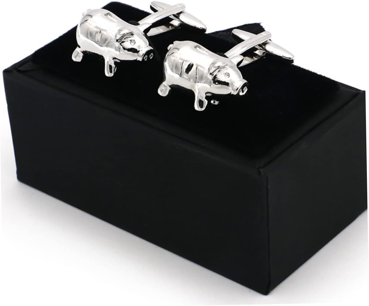 Gatuida 1pair Creative Pig for Men Unique Design Suitable for Business Shirts and Formal Events Material Fun Accessories for Weddings and Anniversaries