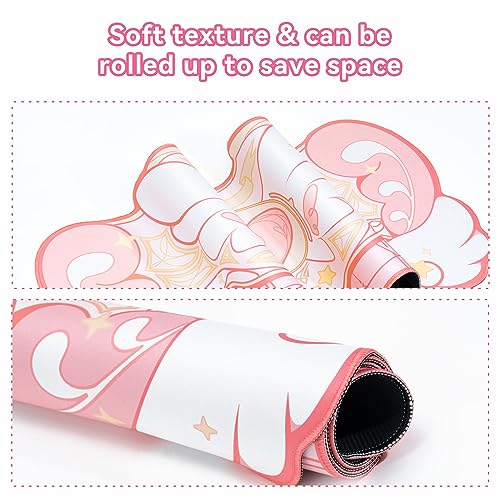 Image of GeekShare Kawaii Mouse Pad Wrist Rest Support Set - Non-Slip Rubber Base Desk Mat and Memory Foam Wrist Rest for Keyboard and Mouse,Perfect for Gaming,or Home Office Work - Star Wings Series