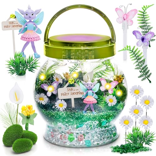 Amitié Lane Fairy Garden Kit – DIY beleuchtetes Terrarium-Set für...