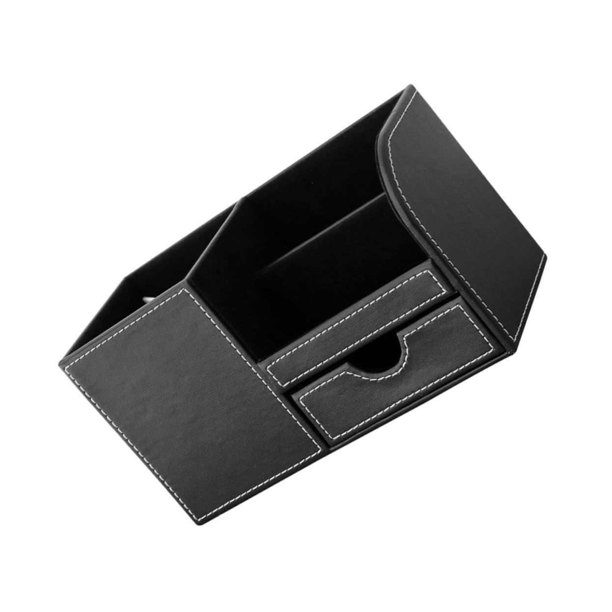 2 Piezas Organizador de Escritorio Multifuncional de PU Negro Soporte para Papelería de Oficina Caja de Almacenamiento para y Dormitorio Diseño y Duradero