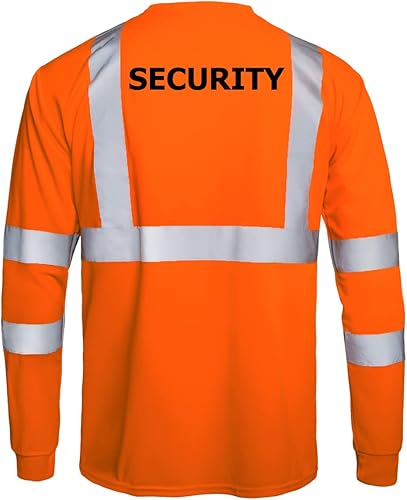 JORESTECH Camiseta de seguridad reflectante de alta visibilidad impresa de manga larga naranja ANSI clase 3 nivel 2 tipo R TS-08