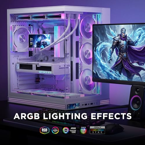 Image of Interstellar V3 120mm PC Case Fan Infinity Mirror Module Daisy-Chain 120mm RGB PWM Fan Triple Pack Suitable for Computer Case & 360mm AIO Cooler(White-3Pack