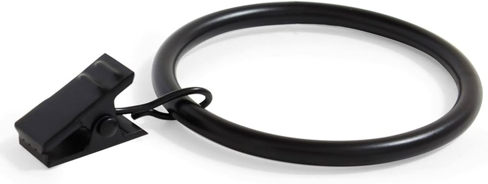 Ivilon Curtain Rings - Set of 14 Decorative Drapery Clip with Strong Clips 2" Diameter Color Black