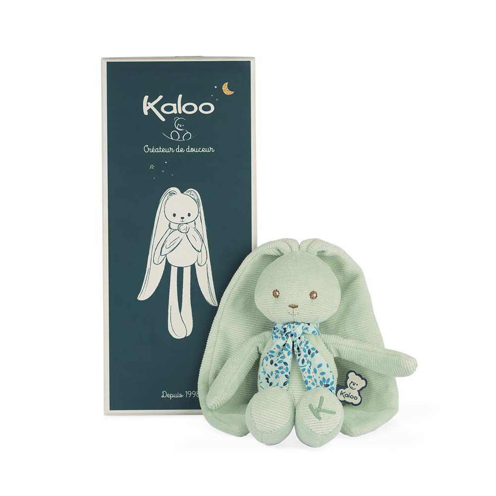 KalooLapinoo My First Friend Corduroy Rabbit - Machine Washable - 10” Tall in Gift Box - Aqua Ages 0+ - K969938