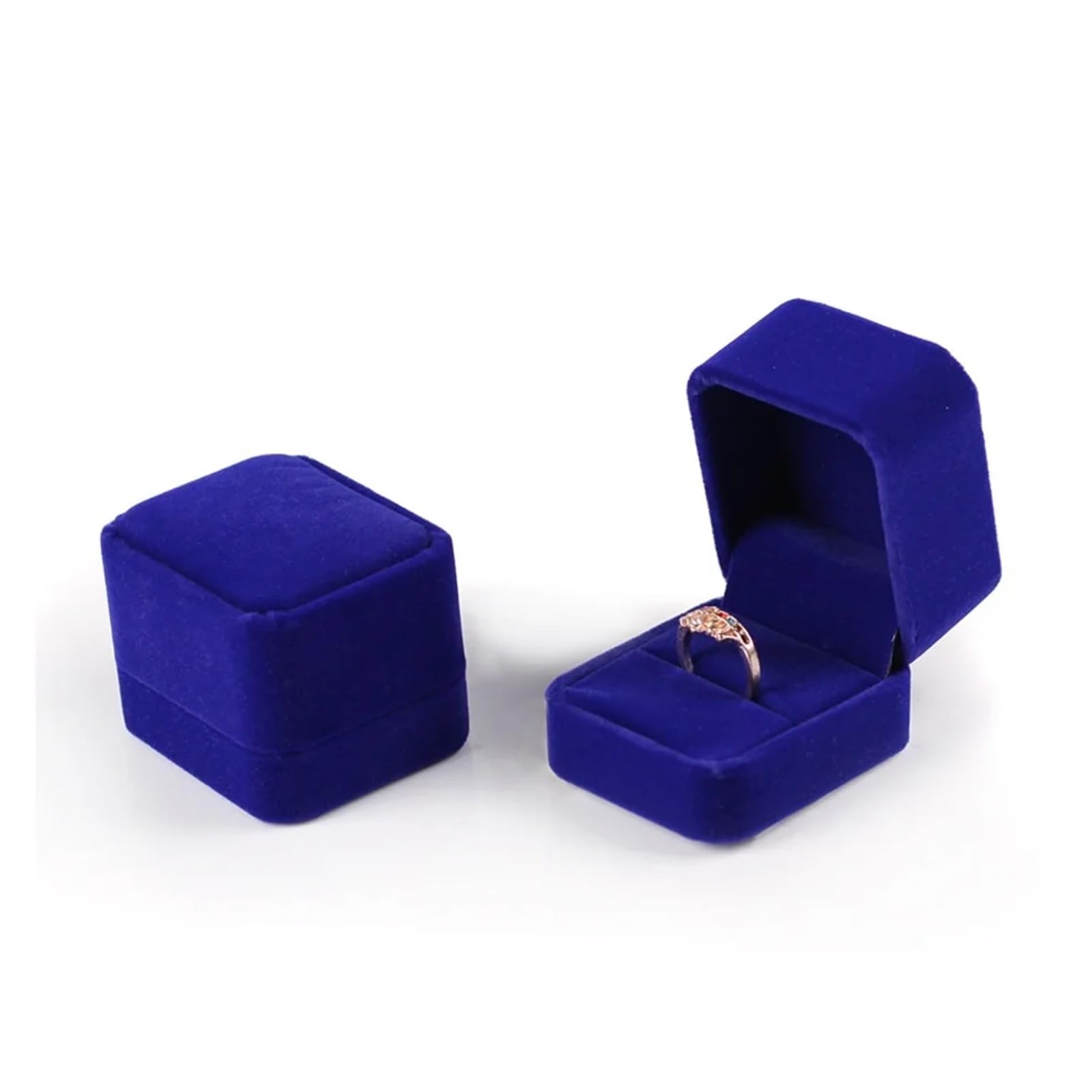 LCKKJHG Wedding Ring Box 6PCS Square Ring Box Romantic Proposal Wedding(Blue)
