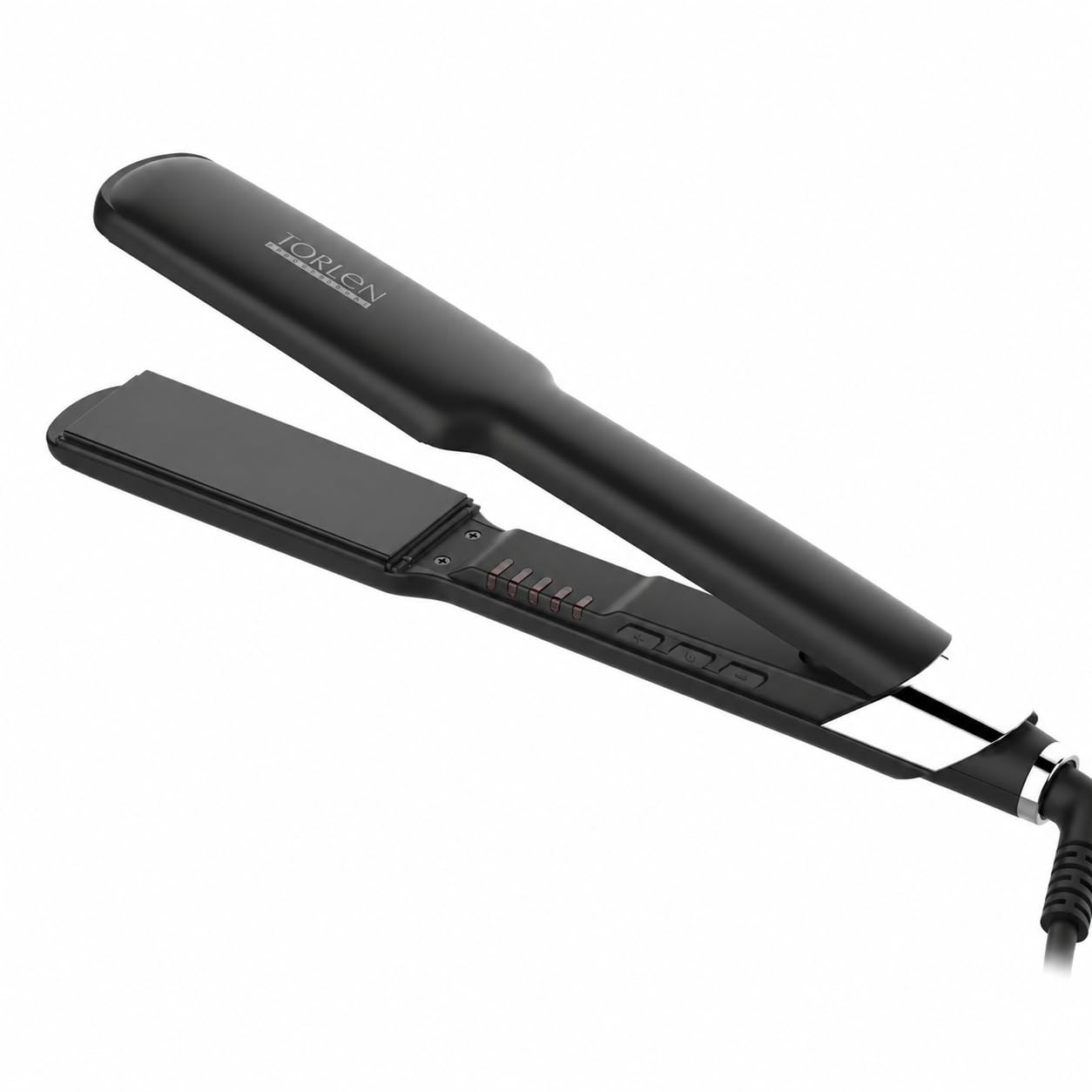 torlen professional tor 049 hair straightener - tourmaline ceramic 3d floating wide plates for long thick & ethnic hair | ultra quick heat-up & adjustable temperature 130 to 230 c | for keratin & rebonding