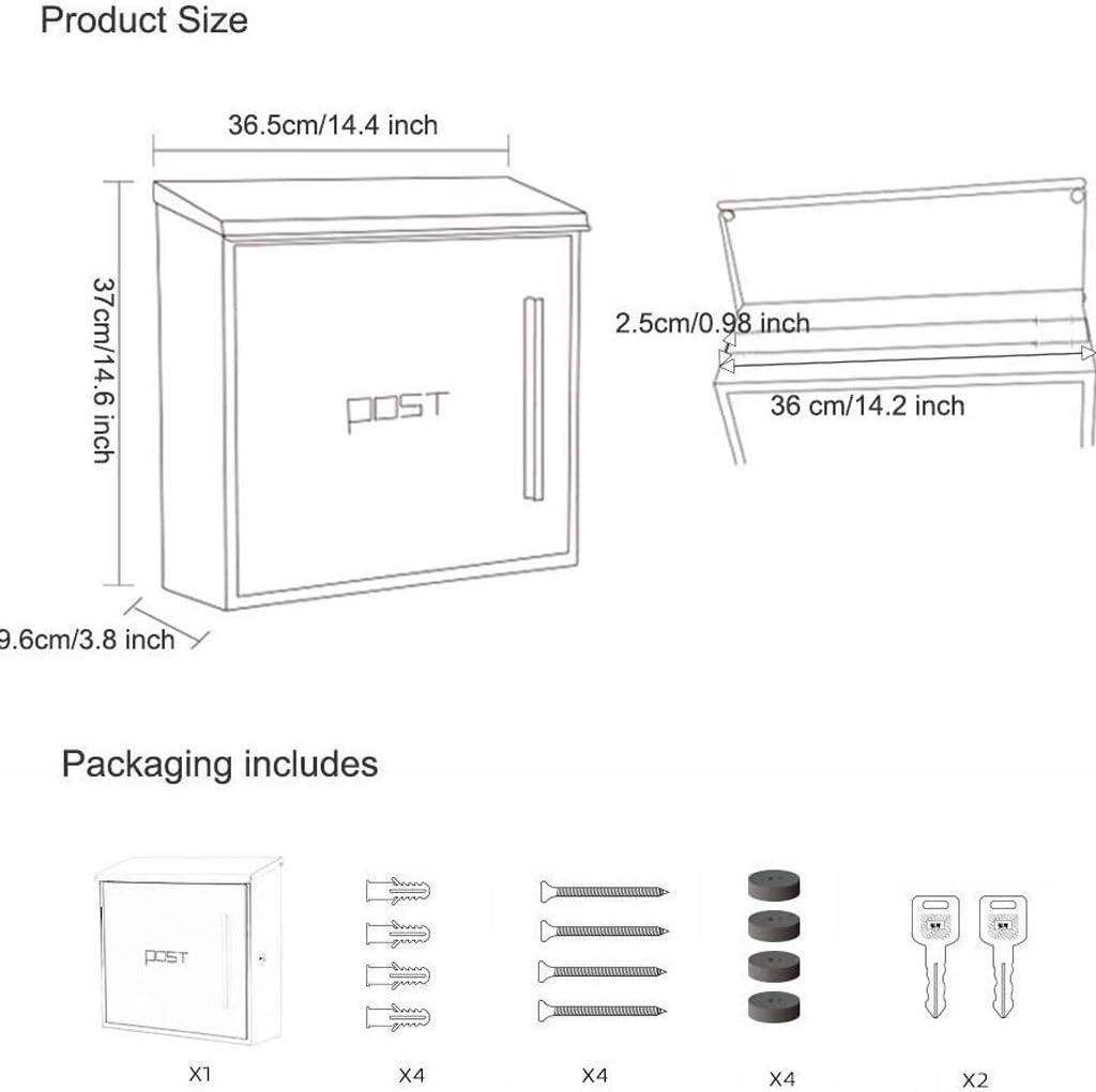 HBJWOV Letter Box Outdoor, Suggestion Creative Stainless Steel Mailbox