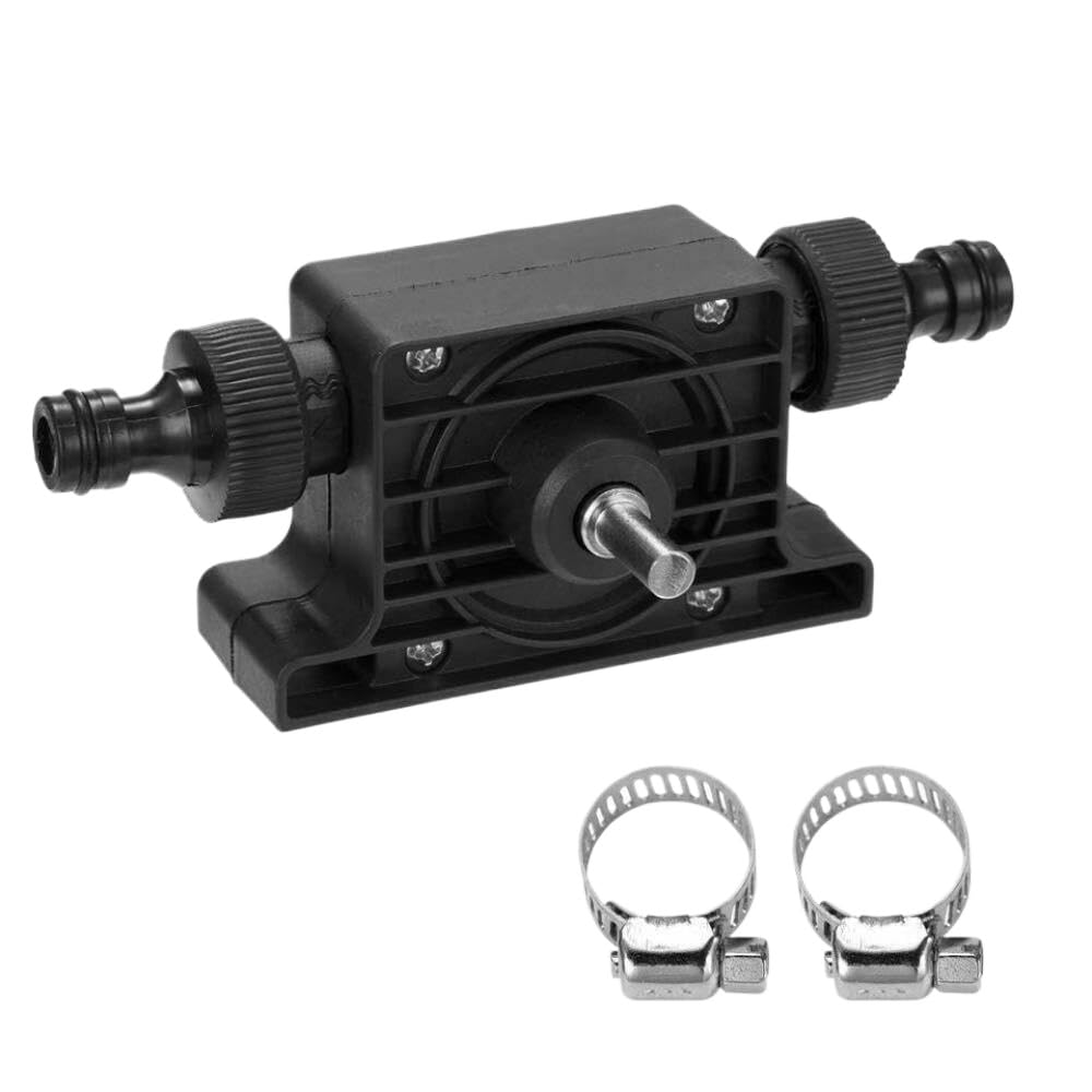 Bomba de perforación portátil con cebador manual para transferencia de combustible diésel, gasolina, aceite y agua: autocebante compatible con taladros eléctricos estándar