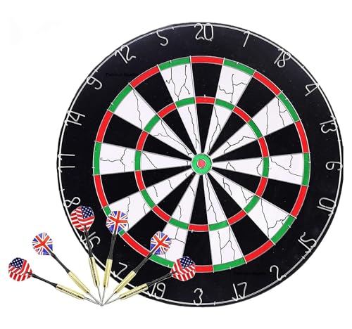 Toy Imagine 18 inch Double Faced Flock Printing Thickening Tournament Bristle Dartboard with 6 Needles Darts|Indoor & Outdoor Game|Party & Fun Board Game for Adult|(Muticolor,Black,Wood) (B0D3XTXGGG) Amazon Price History, Amazon Price Tracker