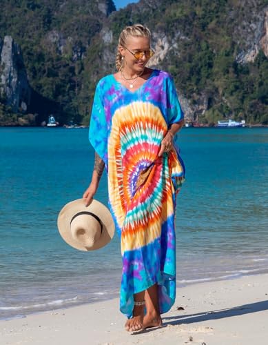 Image of NFVNKJ Women's Plus Size Beach Lounge Kaftan Maxi Dress Swimsuit Coverup for Women