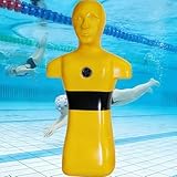 PE Water Rescue Training Dummy - Professionelles Rettungsschwimmer Bohrmodell für Schwimmbad, Strand und Fluss Notfallsimulationen, keine Montage erforderlich, Orange