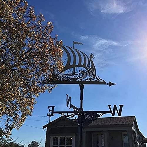 Metalowa wiatrowskaz, Viking Windvane Dreadnought trwała farba w sprayu ze stali nierdzewnej ogrodnictwo łódź piracki wiatromierz dom wiejski trawnik Pawilon