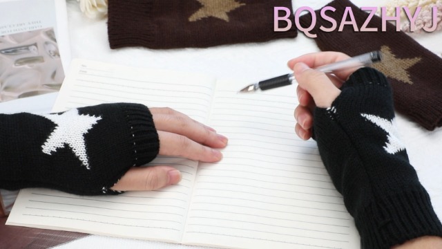 BQSAZHYJ 2 Pairs Y2K Star Gloves - Autumn Winter Fingerless Star