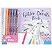 Depesche 8590 Miss Melody Glitter Doodle Book, 6 Penne Glitterate e Adesivi, Circa 22,5 x 16,5 cm, Libro da colorare con Motivi di Cavallo prestampati, Multicolore