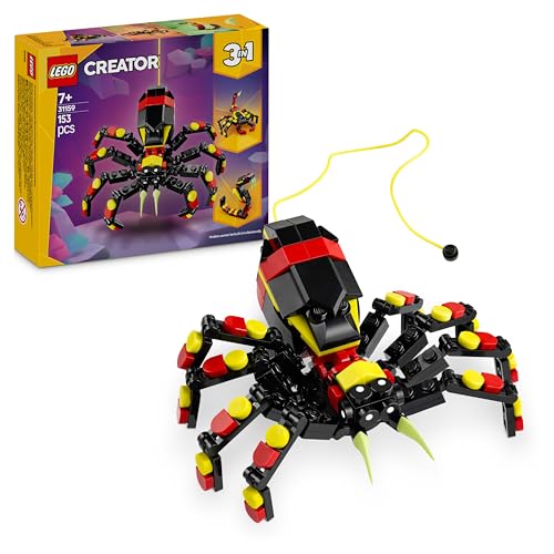 LEGO Creator 3in1 Wilde Tiere: Überraschungsspinne - Spielzeug zum Umbauen in eine Skorpion Figur oder Schlange - Bauset...