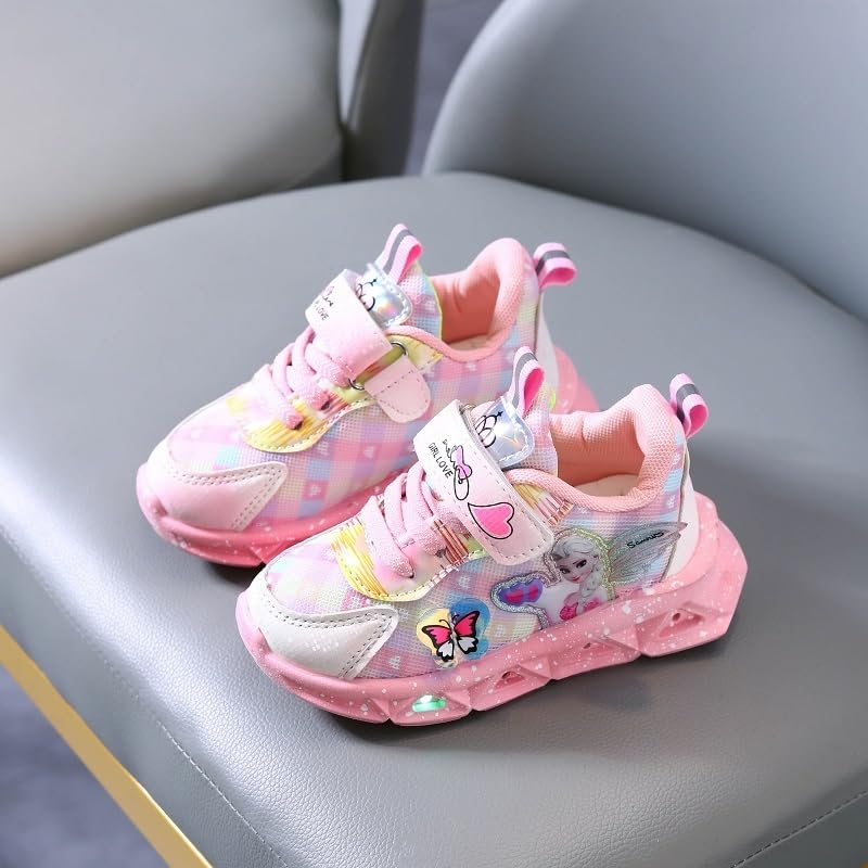 Girls Light Up Shoes - Lightweight & Breathable Mesh Tennis Flash Indoor and Outdoor Walking Running Sneakers for Toddler Little Kids4