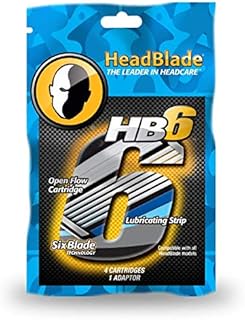 HeadBlade メンズ HB6 ヘッドシェーバー カミソリ替え刃 6枚刃 4個入り