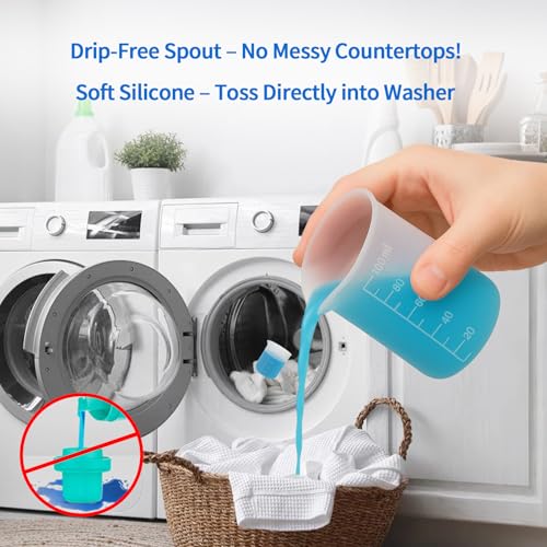 Vaso medidor de silicona para detergente 100 ml pack x4 miniatura 3
