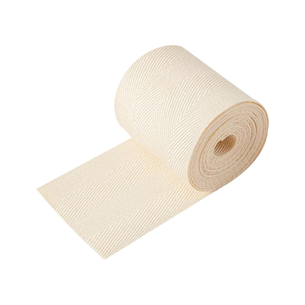 5.47 Yards 3 Inch Wide Cotton Twill Tape Ribbon White Herringbone Bias Tape Fabric Carpet Edge Binding Trim Soft Webbing Strap Upholstery Trim Ribbon for DIY Crafts