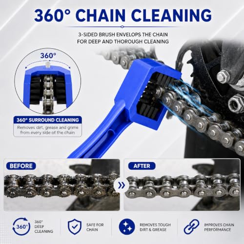 Image of AutokraftZ Multipurpose Motorcycle & Bicycle Chain Cleaner Brush - Durable Bike Chain Cleaning Tool for Motorcycles, Bicycles, Scooters & More - Easy Maintenance for Smooth Ride Performance