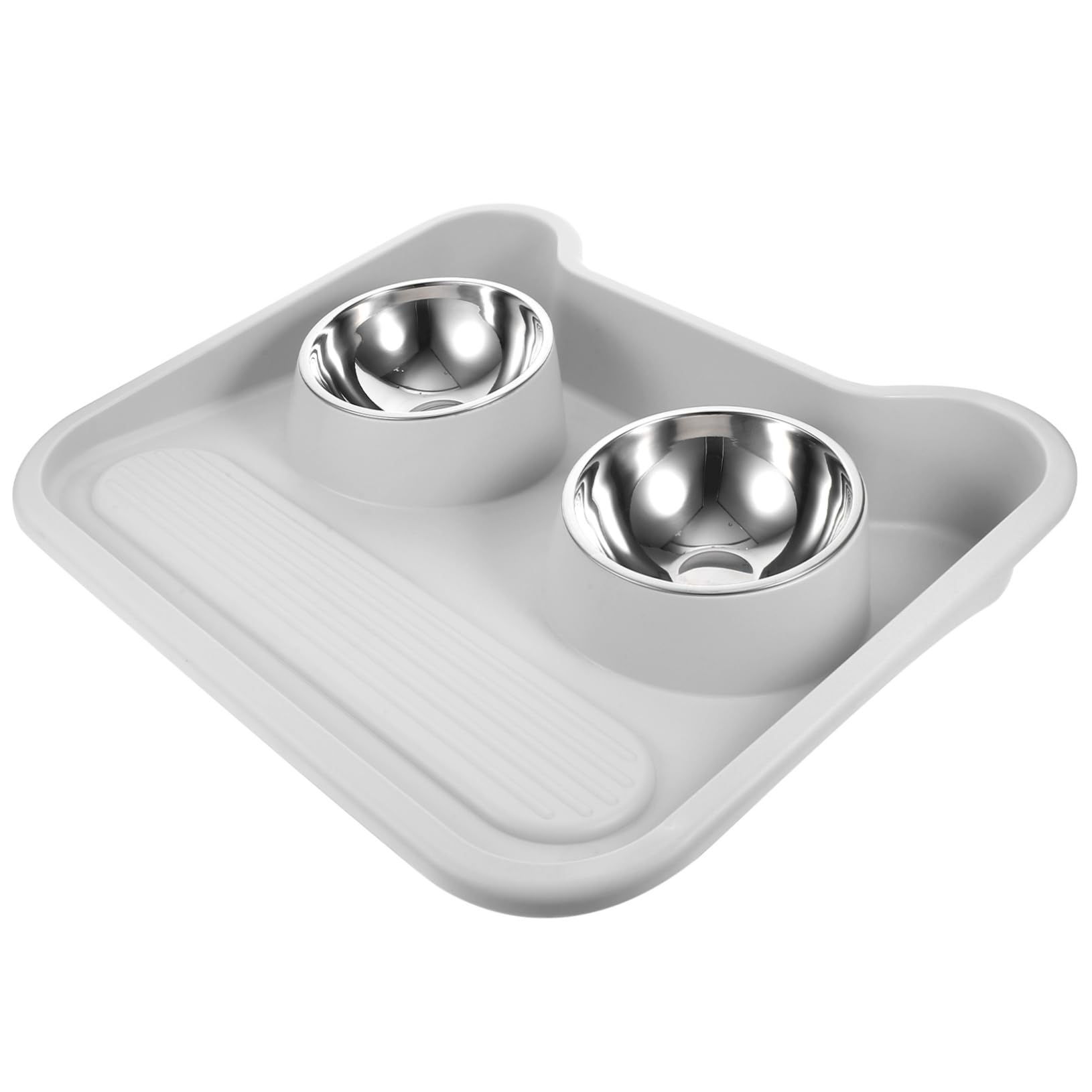 Gamelle Double en Acier Inoxydable et PP pour Chien et Chat | Bavures, Protection du Cou, Bol Stable Anti-basculement, Récipient pour Aliments pour Animaux