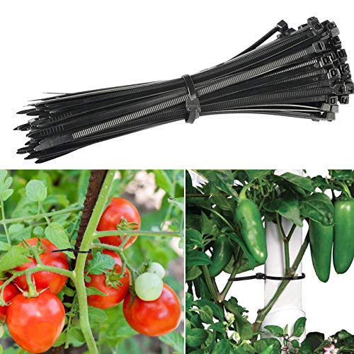 Vtechology 100Pcs Heavy Duty Industrial Zip Toes,Releasable 8 Inch Blacktie Wraps, Adjustable Tie Wrap,Reusable Zip Toes Tie Straps For Garden Plant Secure Vine thumb #2
